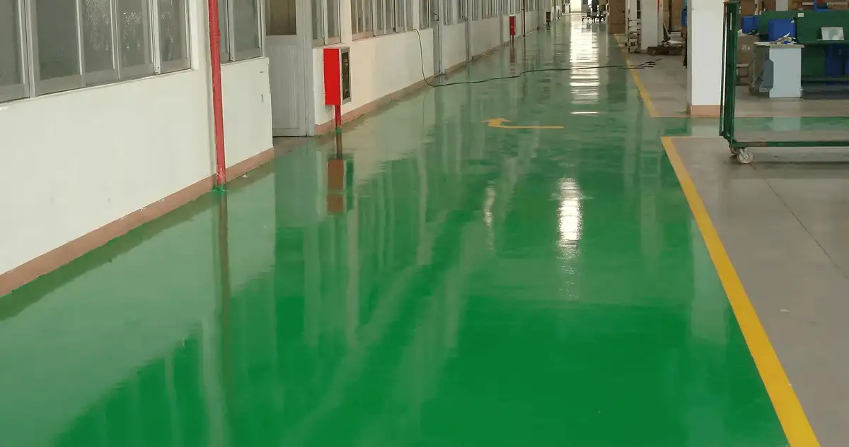 A factory floor professionally covered and marked with epoxy flooring in Tacoma, WA