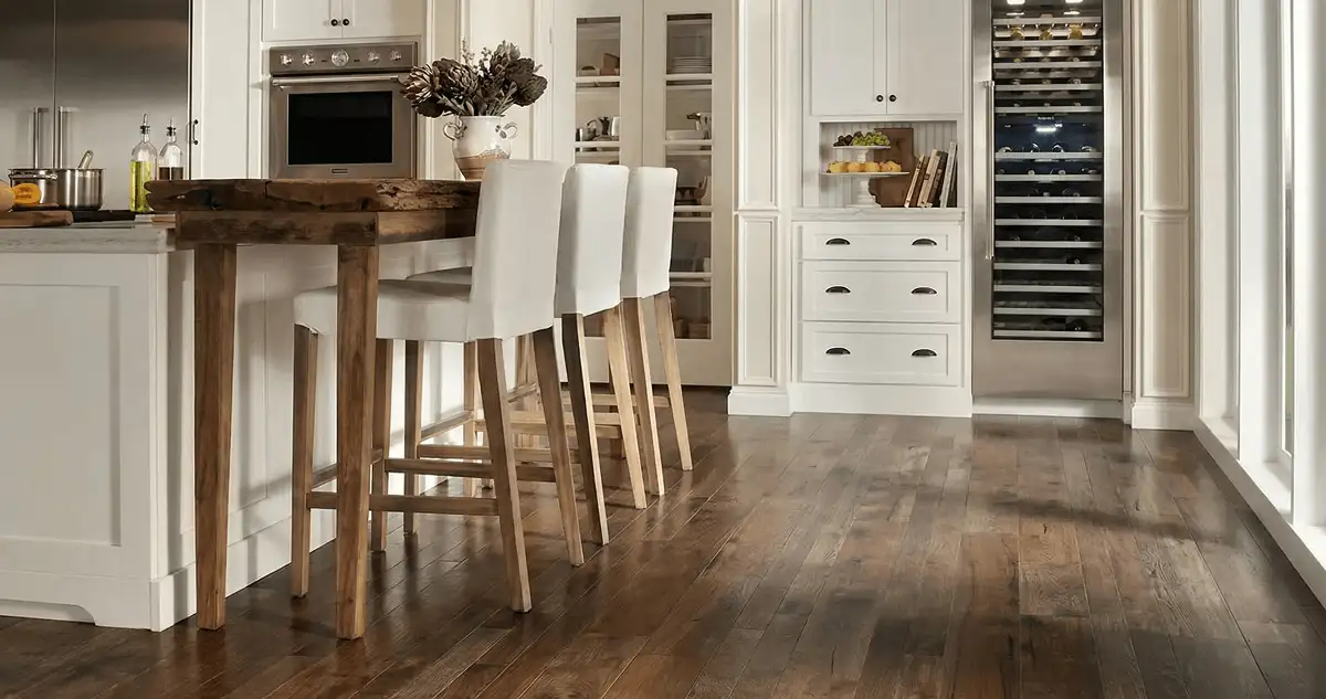 Professionally installed and refinished hardwood flooring in a residential home, showcasing smooth finish and natural wood tones in Tacoma, WA