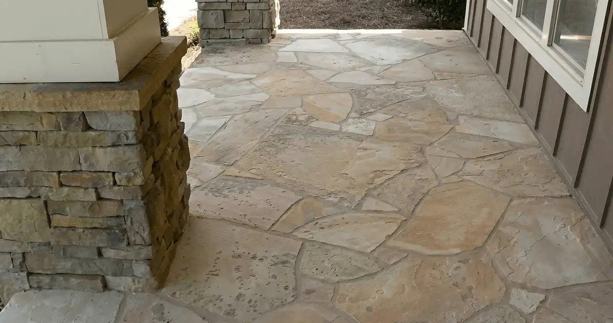 House entrance with professionally installed stone flooring in Tacoma WA